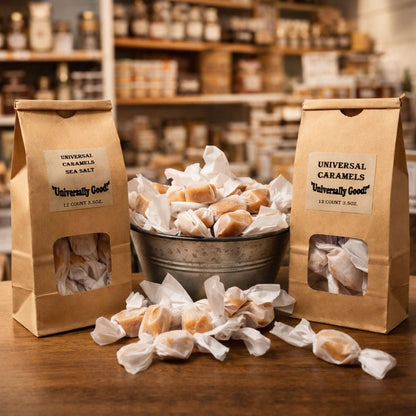 Old Fashioned, Gourmet BUTTERSCOTCH Caramels 12 Count Bag